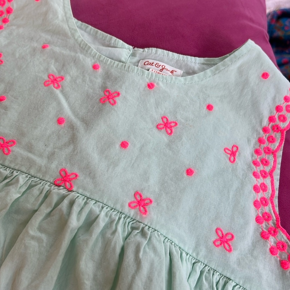 Cat and Jack Embroidered Butterfly Top